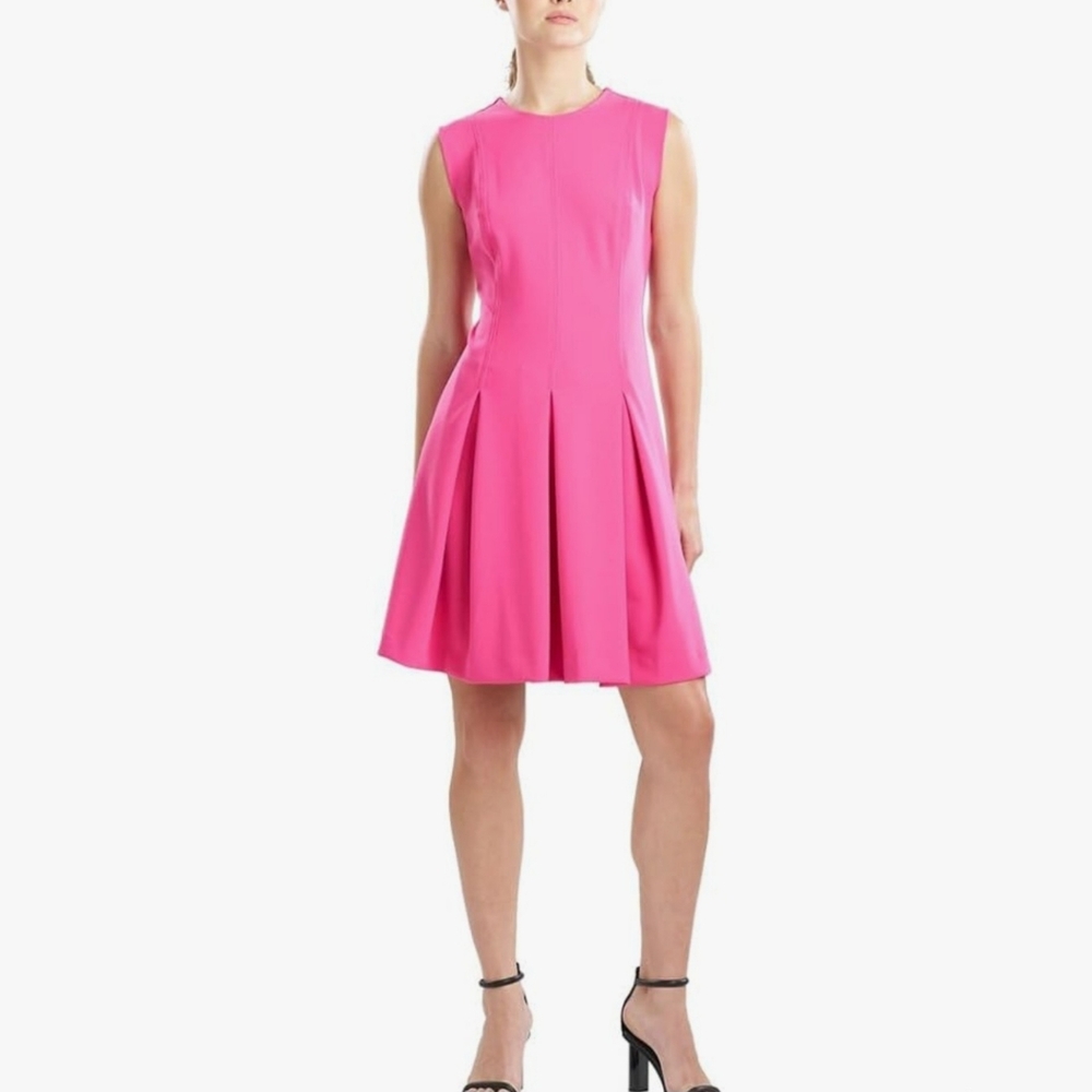 Natori Vibrant Pink Pleated Dress NeW